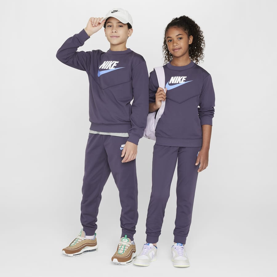 Girls grey nike tracksuit sale