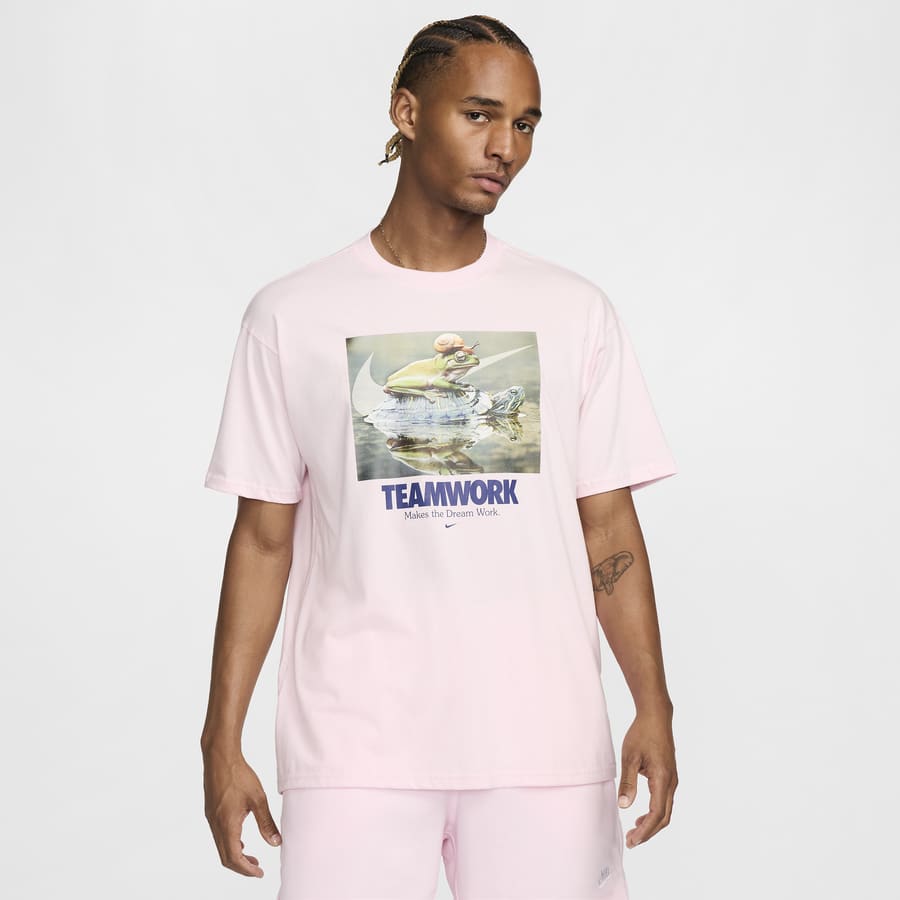 Blue pink nike shirt top