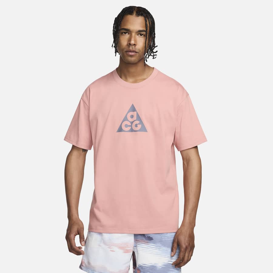 Hot pink mens nike shirt top