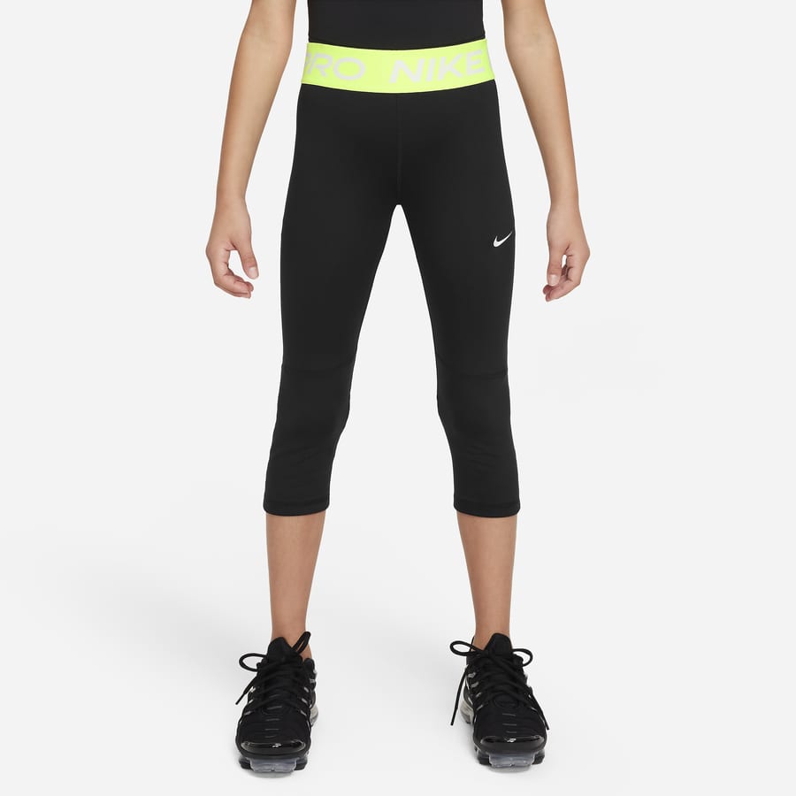 Nike Pants Girls Extra Small Black Pro Dri-Fit Tight Capris Leggings Youth  Kids