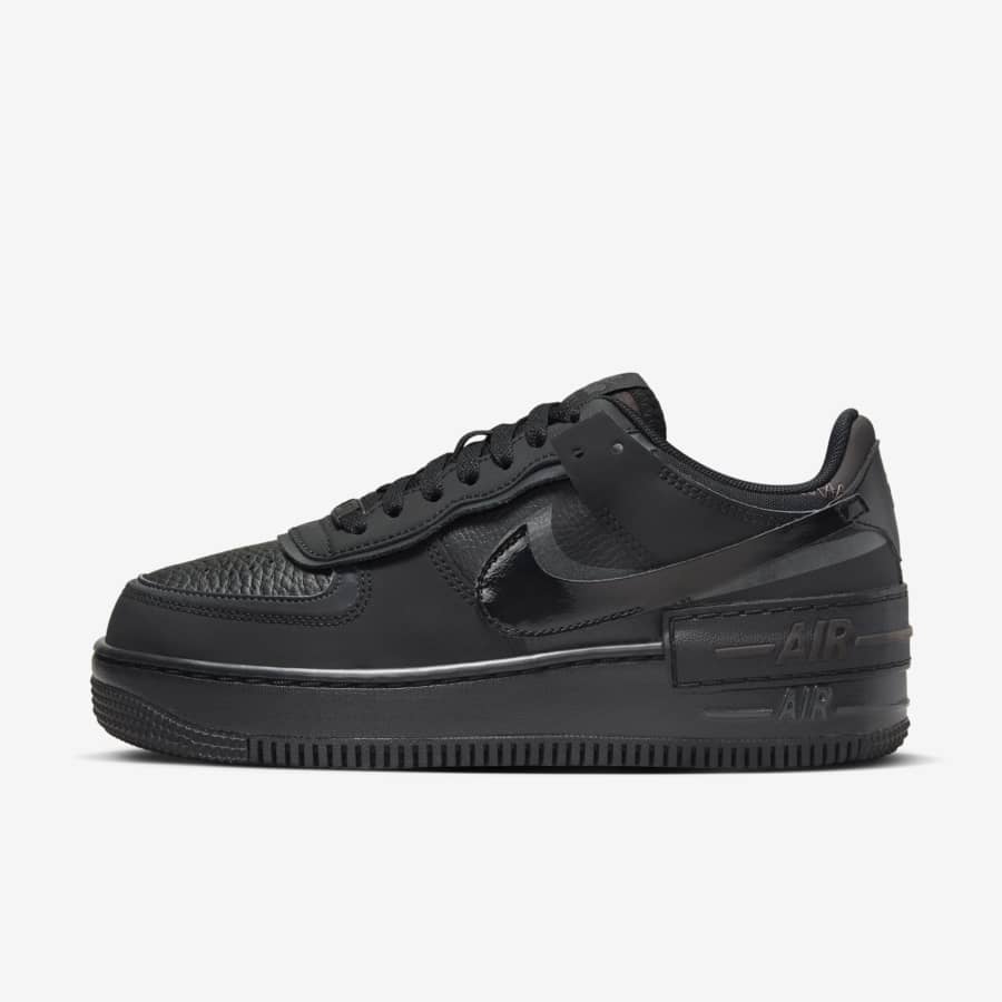 All black sale nike leather shoes