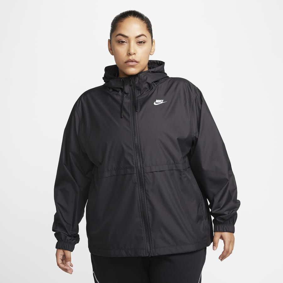 Nike Sportswear Essential Storm Fit Woven Parka Black Long Coat Rare Women  Size
