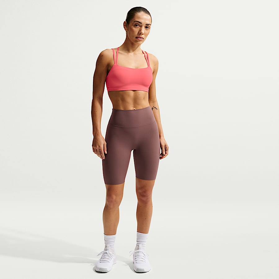 nike sports bra and biker shorts