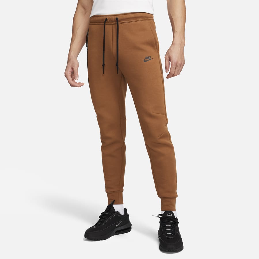 Nike Collection Fleece loose-fit cuffed sweatpants in dark brown