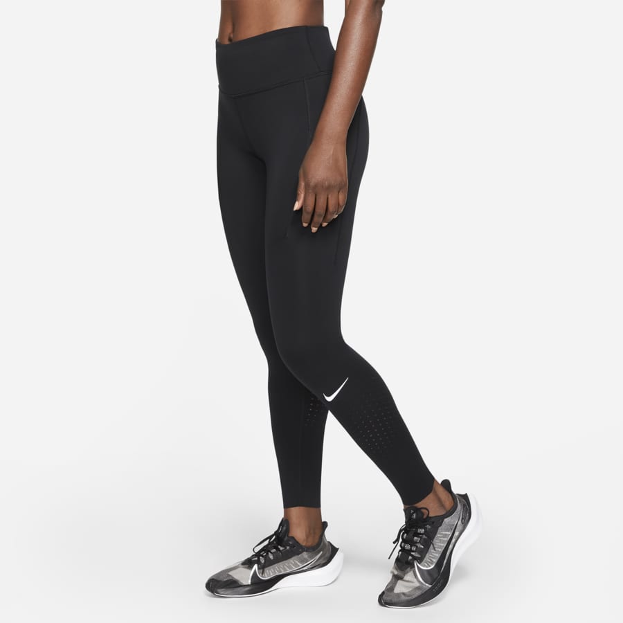Nike Womens Shiny Tight Fit Athletic Leggings