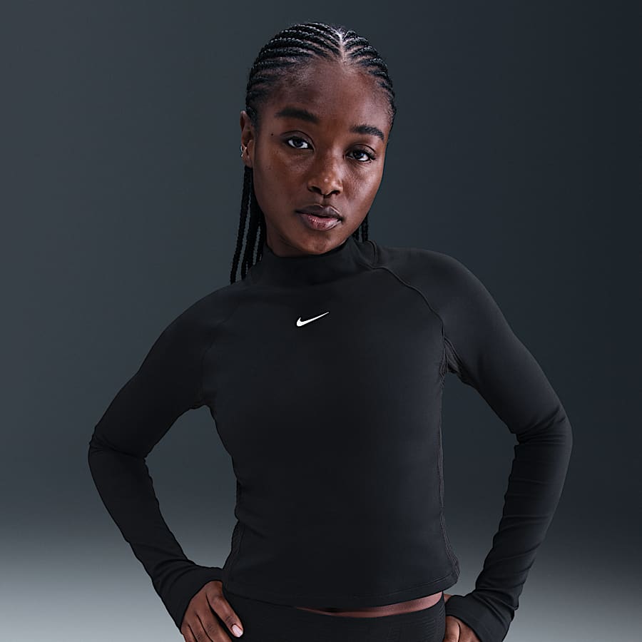 nike women's pro mesh long sleeve training top