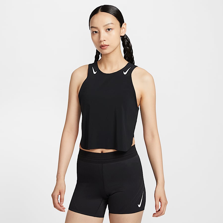 Nike AEROSWIFT ブラック タンクトップ S aeroswift-dri-fit-adv-cropped-