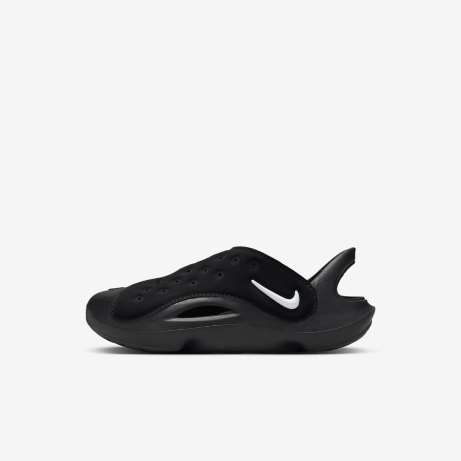 Black nike slides with gold swoosh sale