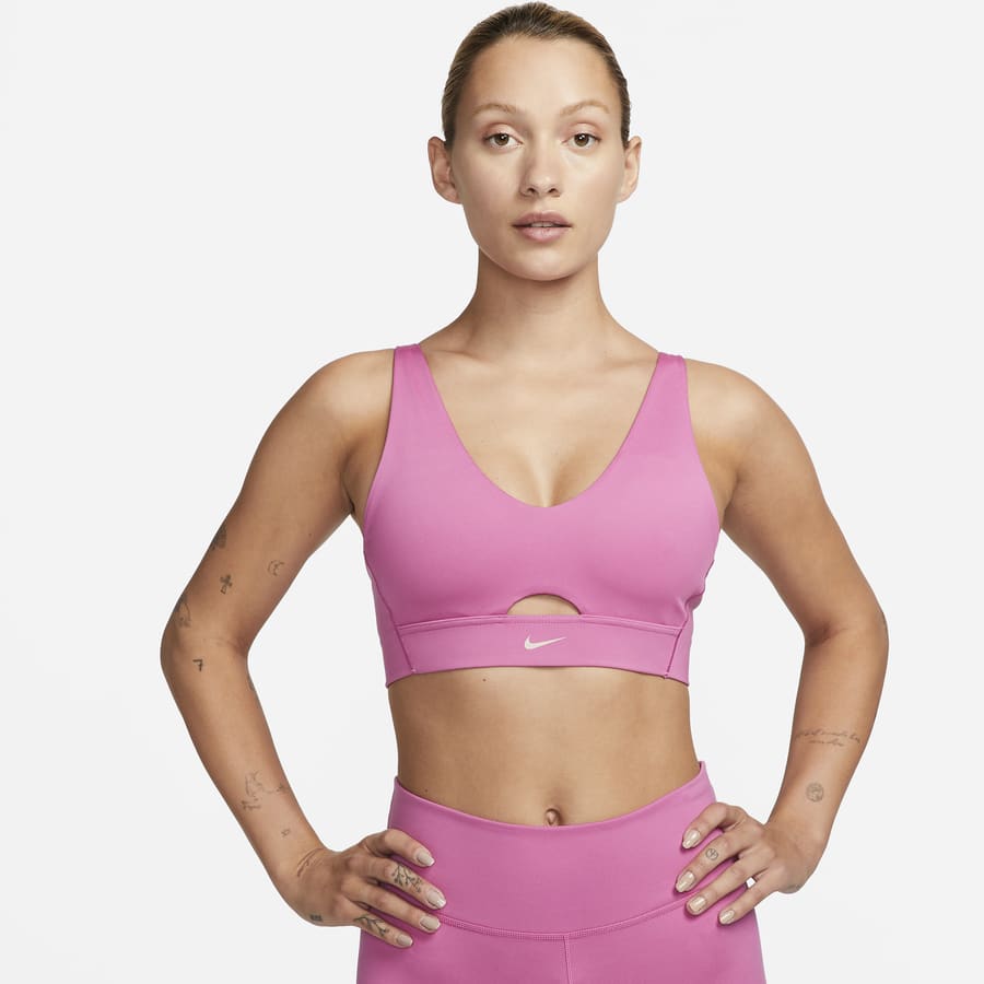 Women's bra Nike Medium-Support Graphic Sports Bra W - active pink/white/ pink prime, Tennis Zone