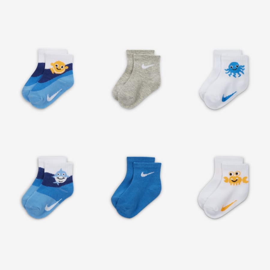 Nike Lot de 6 paires de chaussettes invisibles légères pour enfant