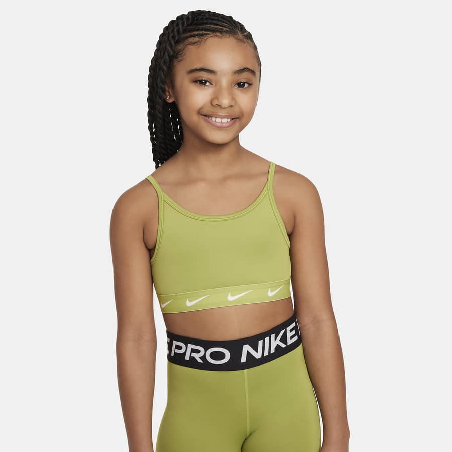Nike Girl's Swoosh Luxe Big Kids' Longline Sports Bra (Pink