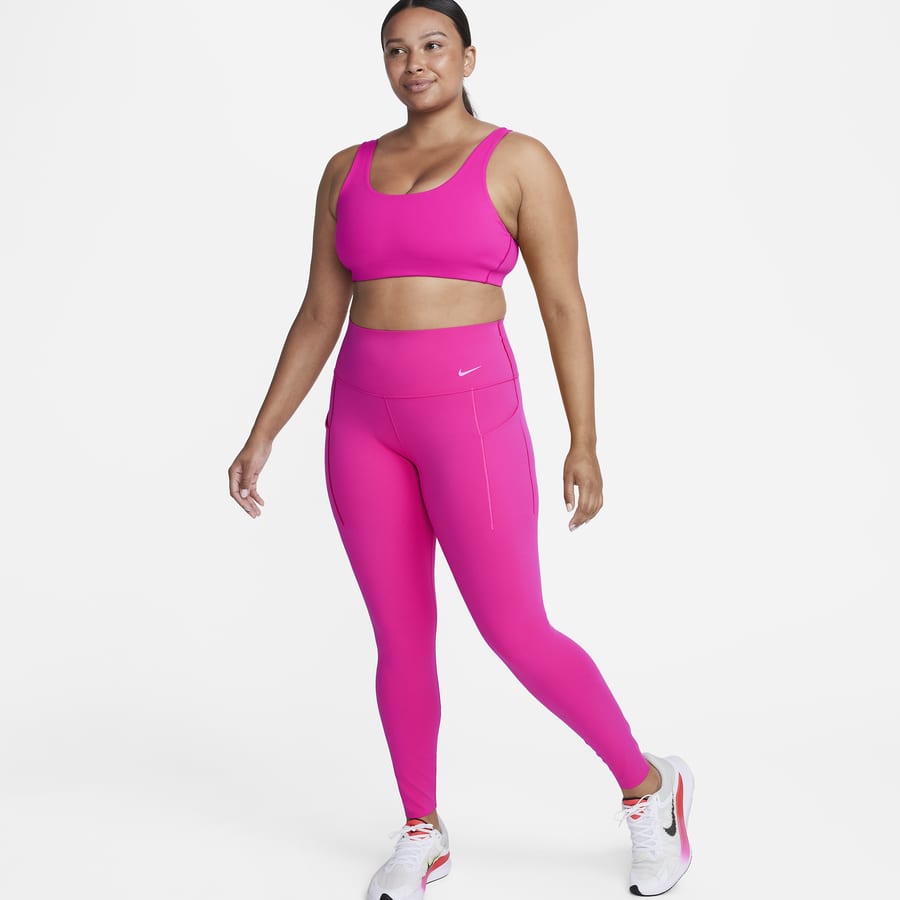 Pink HIIT Unlined Tights & Leggings. Nike LU