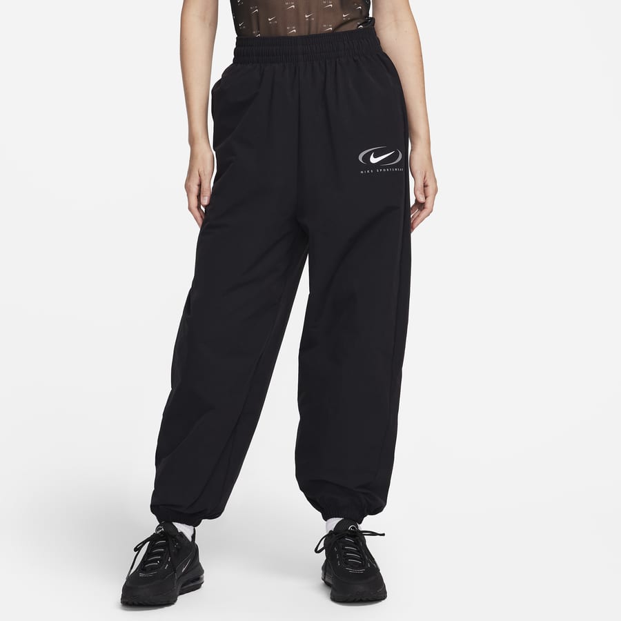 Black nike tracksuit bottoms womens sales