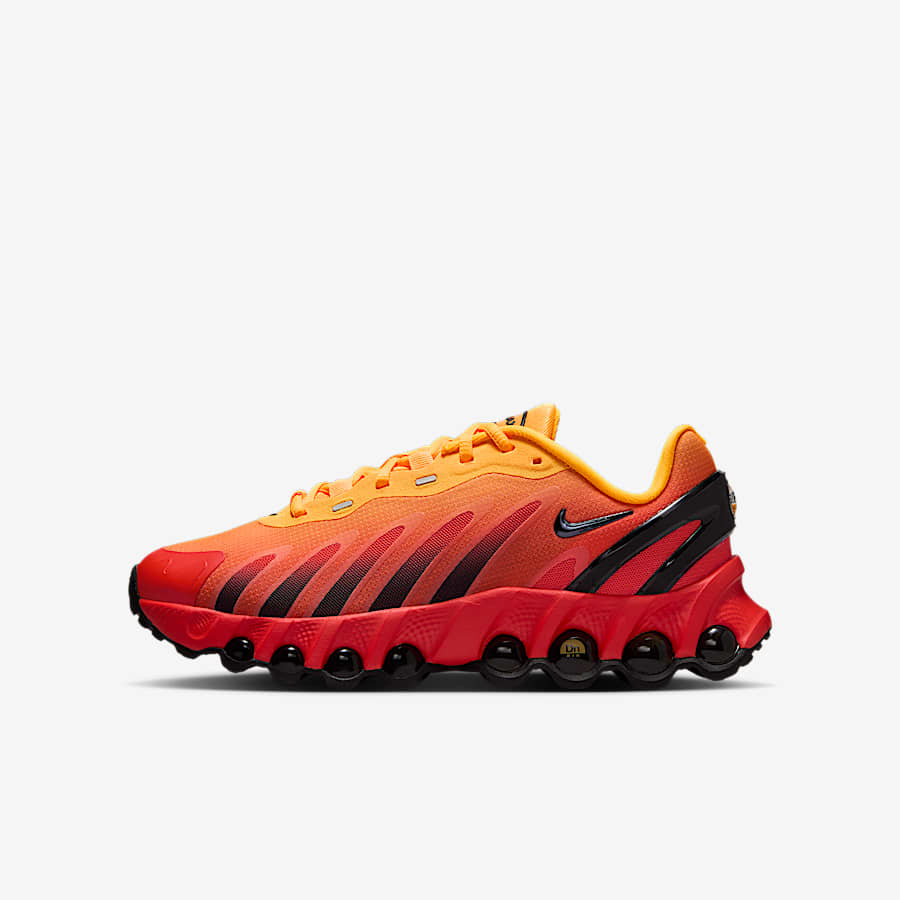 air max 97 chile red magma orange on feet