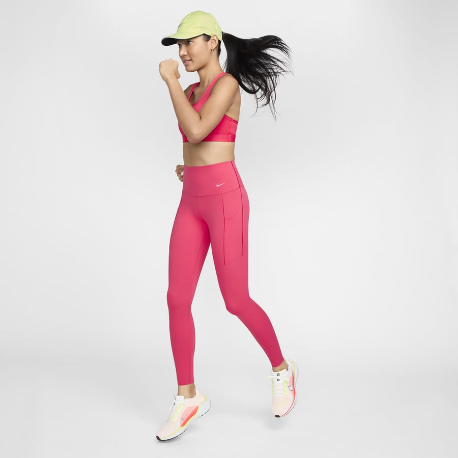 Grey and pink nike leggings clearance