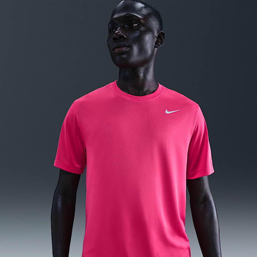 white blue pink nike shirt