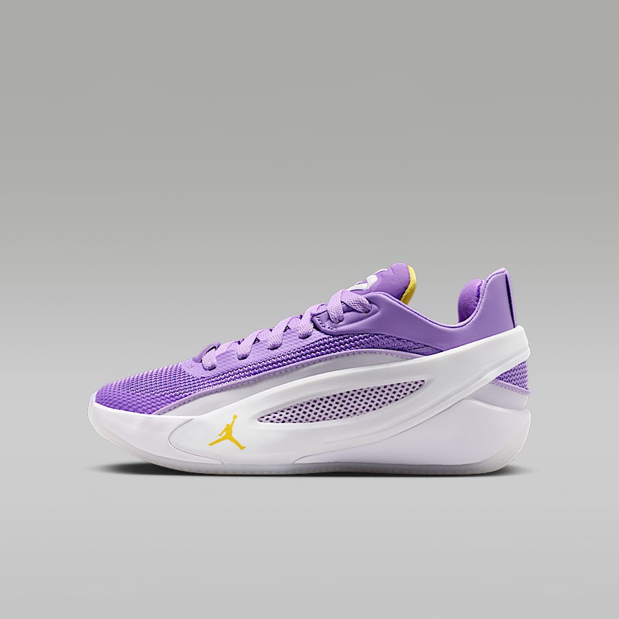 purple basketball shoes youth
