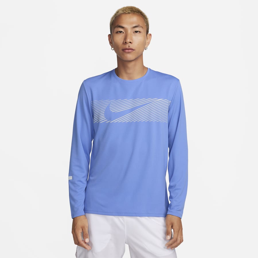 Nike Miler Dri-fit Flash Long Sleeve in Blue for Men