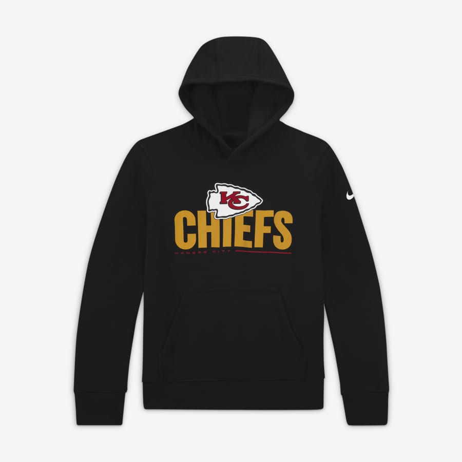 Nike Women's Logo Club (NFL Kansas City Chiefs) Pullover Hoodie in Black, Size: Small | 00Z500A7G-D9C