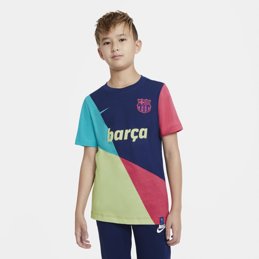 Dorsale 10 Messi Bambino taglia 6 Barcelona 2019-20 Completo maglia e pantalone 2° equipaggiamento FC Barcelona con licenza licenza 