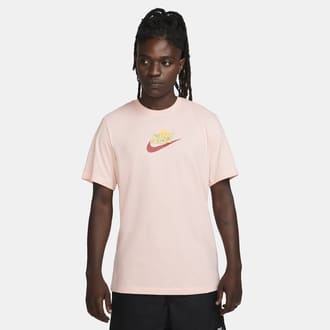 White nike shirt cheap with pink check