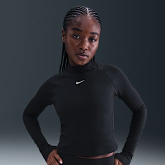 nike women's therma fleece icon clash long sleeve training top