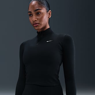 nike women's therma fleece icon clash long sleeve training top