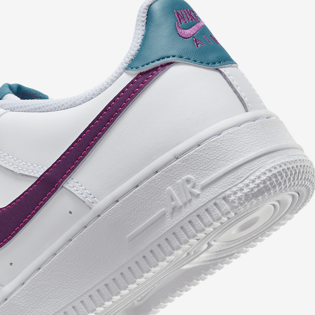 Nike Air Force 1 sneaker Wit/Hyper Pink/Aquamarine/Viotech