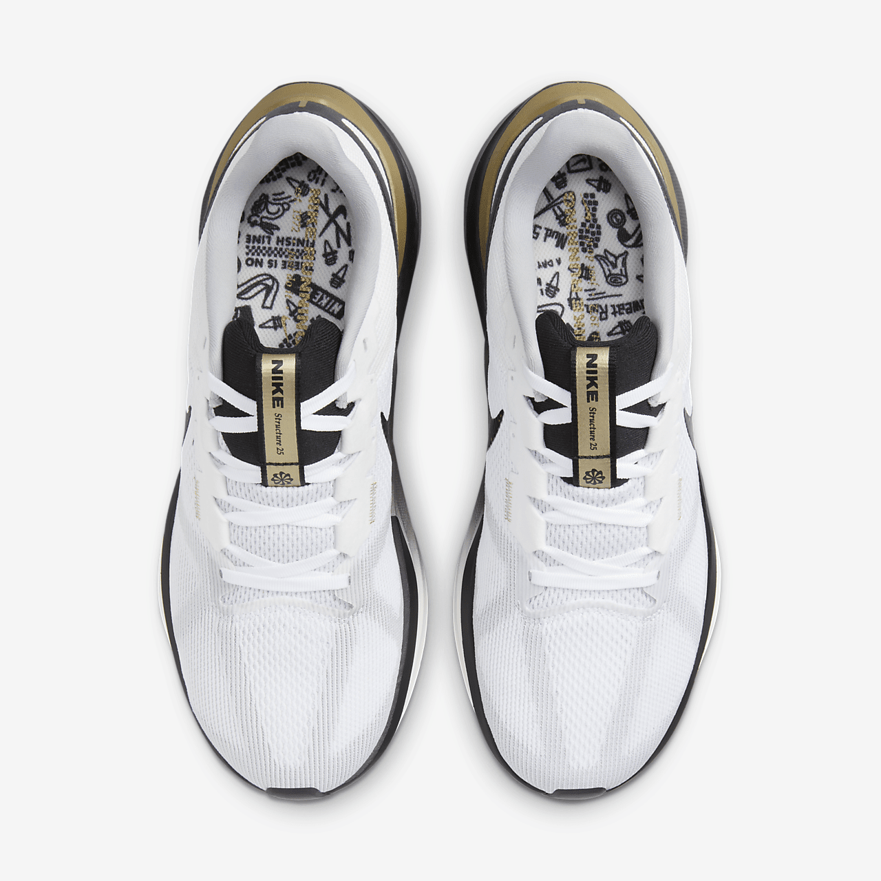 Nike  sneaker Wit/Metallic Gold/Light Smoke Grey/Zwart