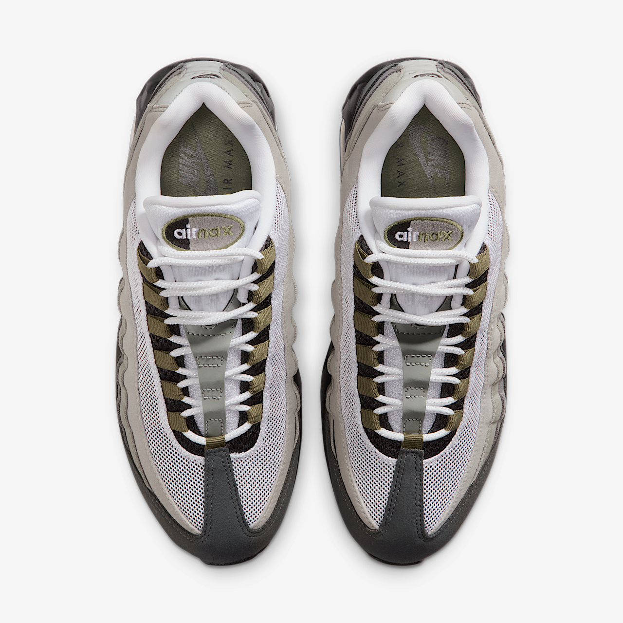 Nike Air Max 95 sneaker Zwart/Wit/Reflect Silver/Medium Olive