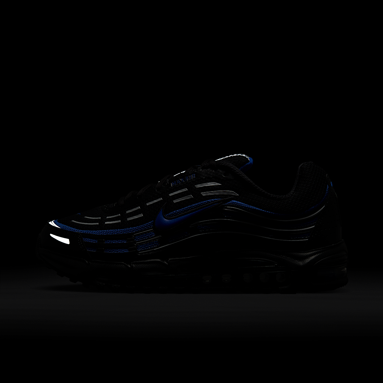  Air Max sneaker Zwart/Zwart/Metallic Silver/Hyper Royal