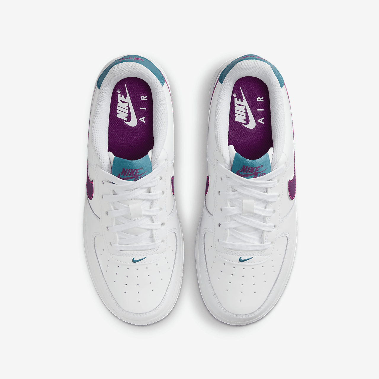 Nike Air Force 1 sneaker Wit/Hyper Pink/Aquamarine/Viotech