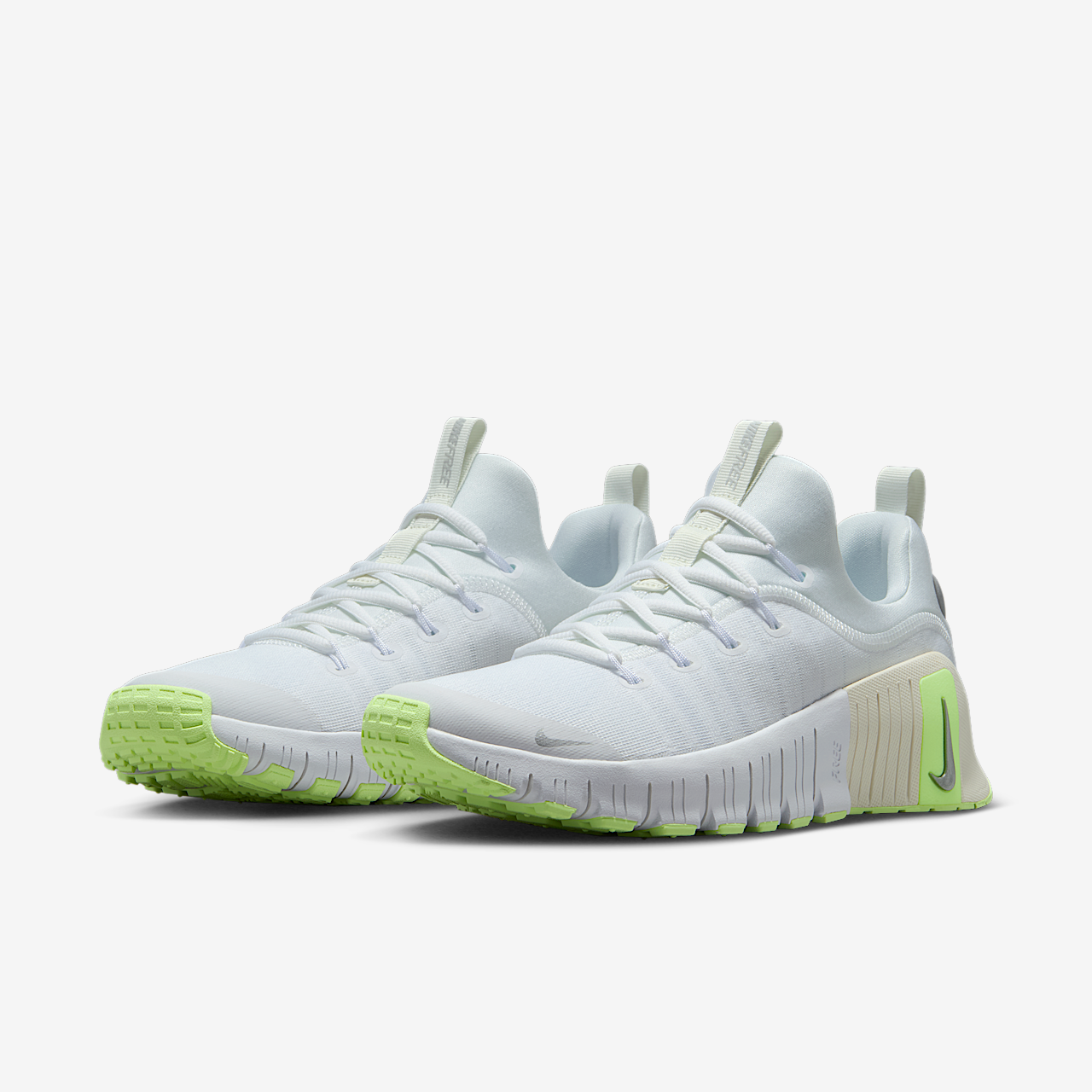 Nike Free sneaker Wit/Barely Volt/Sail/Metallic Silver