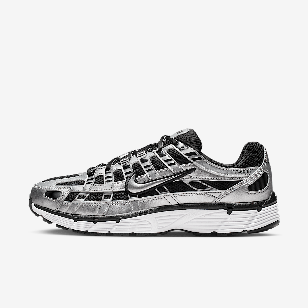 Nike P-6000 sneaker Metallic Silver/Zwart/Wit/Metallic Silver
