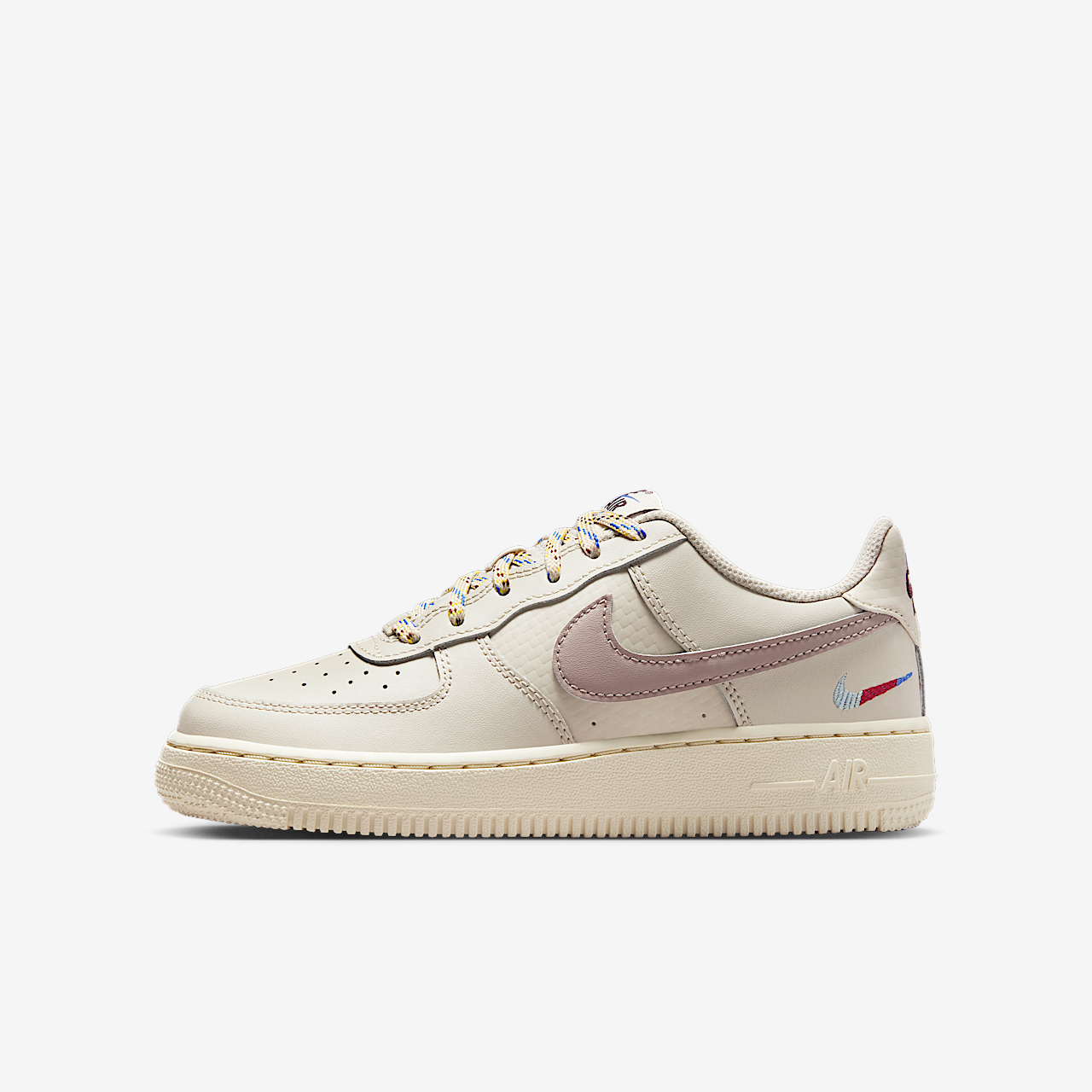 Nike Air Force 1 sneaker Light Orewood Brown/Burgundy Crush/Comet Blue/Malt