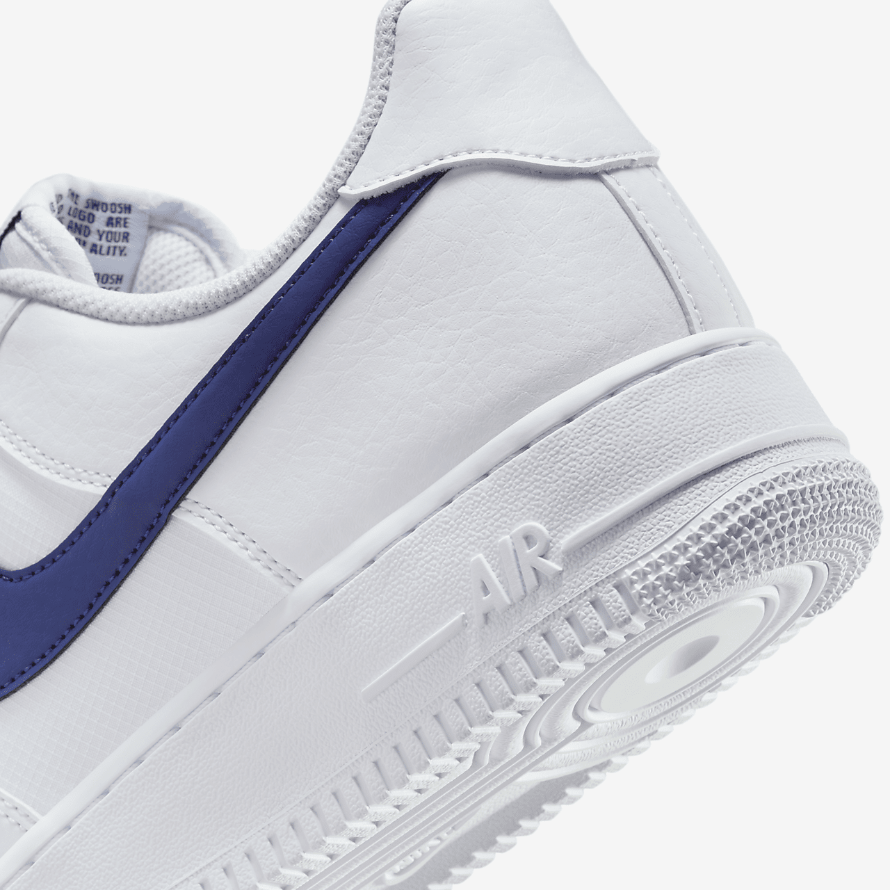 Nike Air Force 1 sneaker Wit/Light Photo Blue/Deep Royal Blue