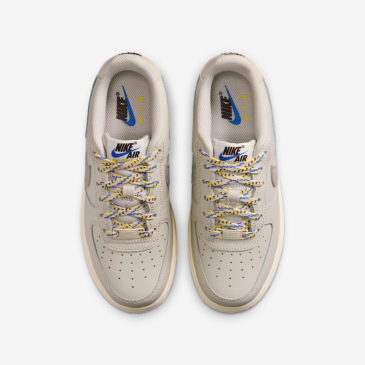 Nike Air Force 1 sneaker Light Orewood Brown/Burgundy Crush/Comet Blue/Malt