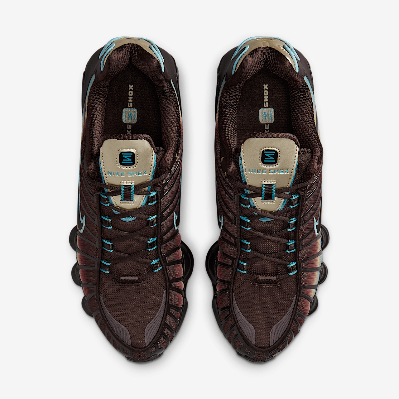 Nike Shox sneaker Velvet Brown/Desert Khaki/Denim Turquoise