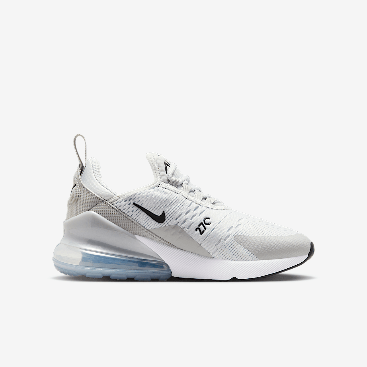 Nike Air max 270 sneaker Pure Platinum/Light Smoke Grey/Metallic Silver/Zwart