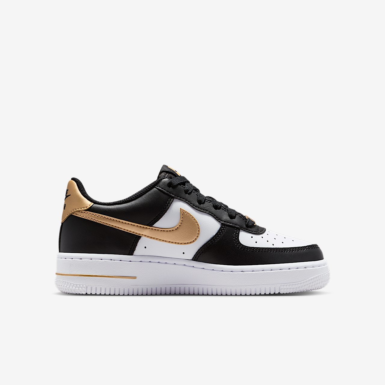 Nike Air Force 1 sneaker Zwart/Zwart/Wit/Metallic Gold