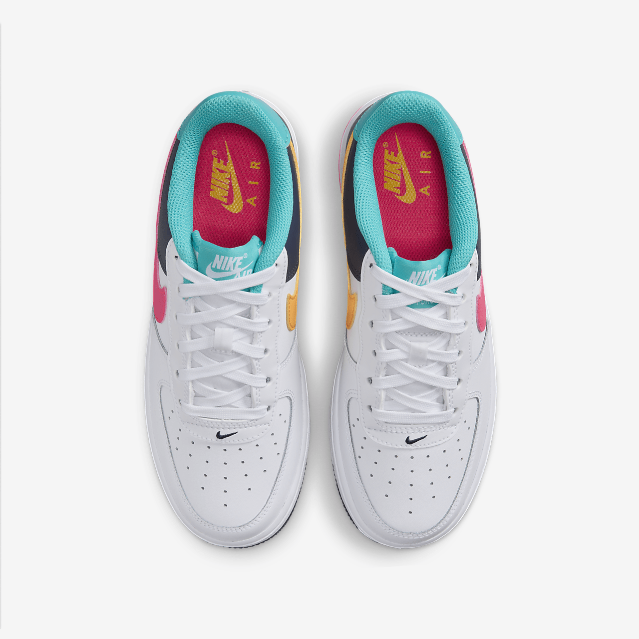Nike Air Force 1 sneaker Wit/Thunder Blue/Dusty Cactus/Racer Pink