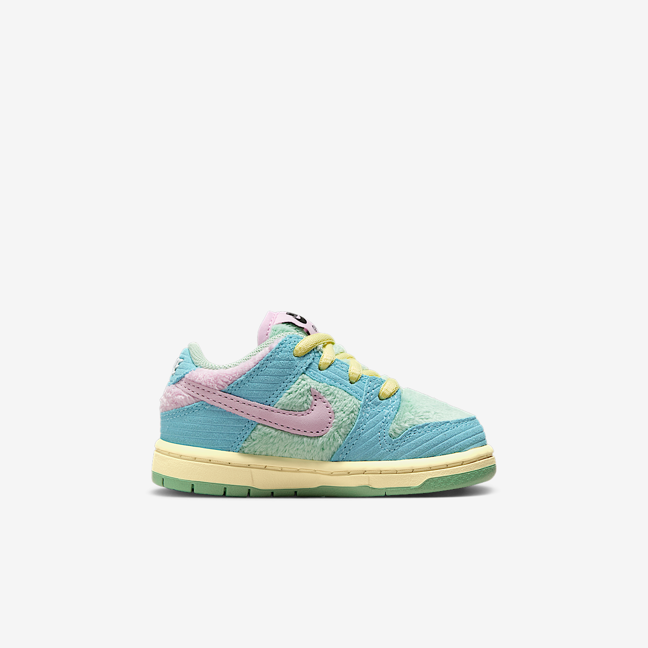 Nike Dunk Low sneaker Blue Gaze/Bicycle Yellow/Enamel Green/Light Arctic Pink