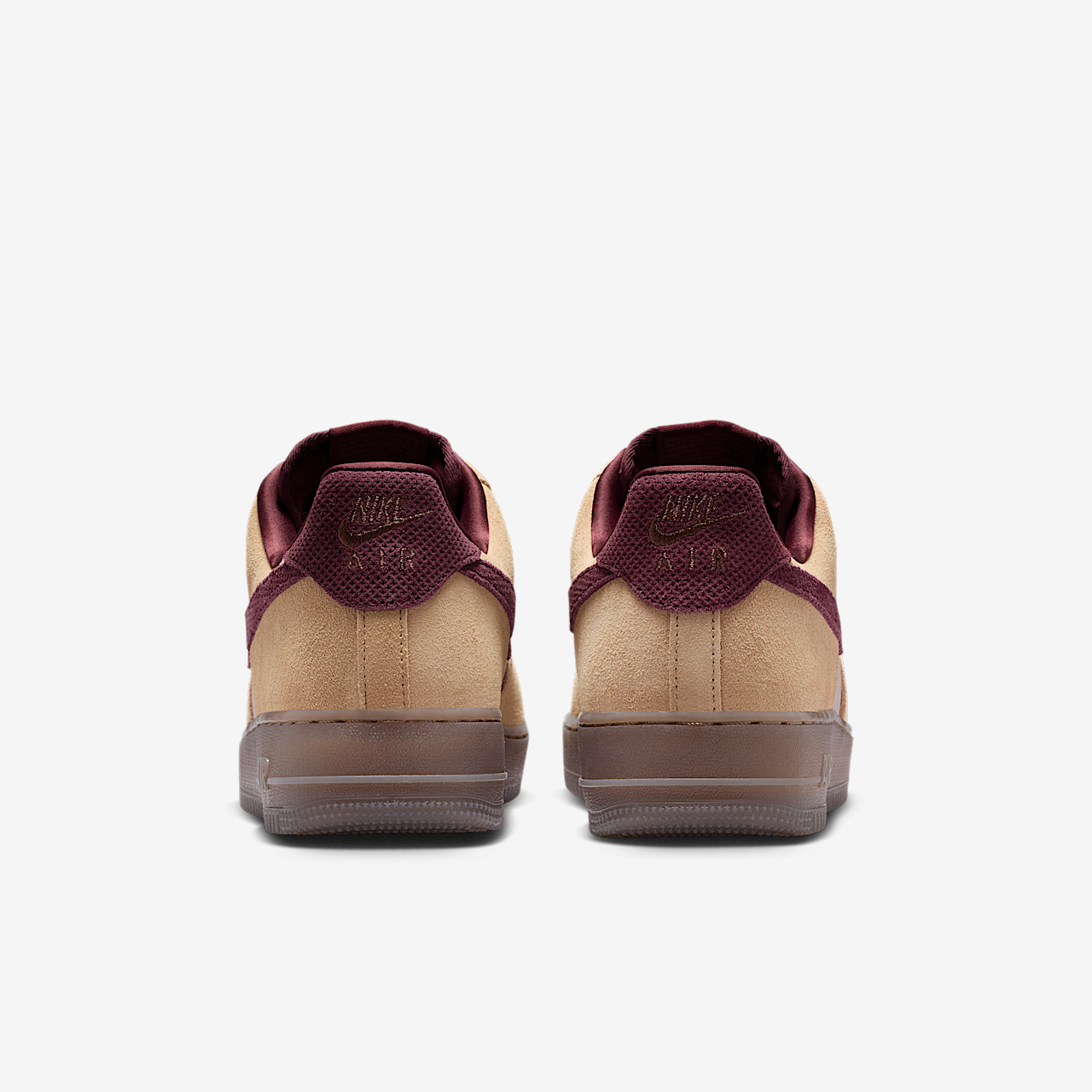 Nike Air Force 1 sneaker Linen/Moon Particle/Mink Brown/Burgundy Crush