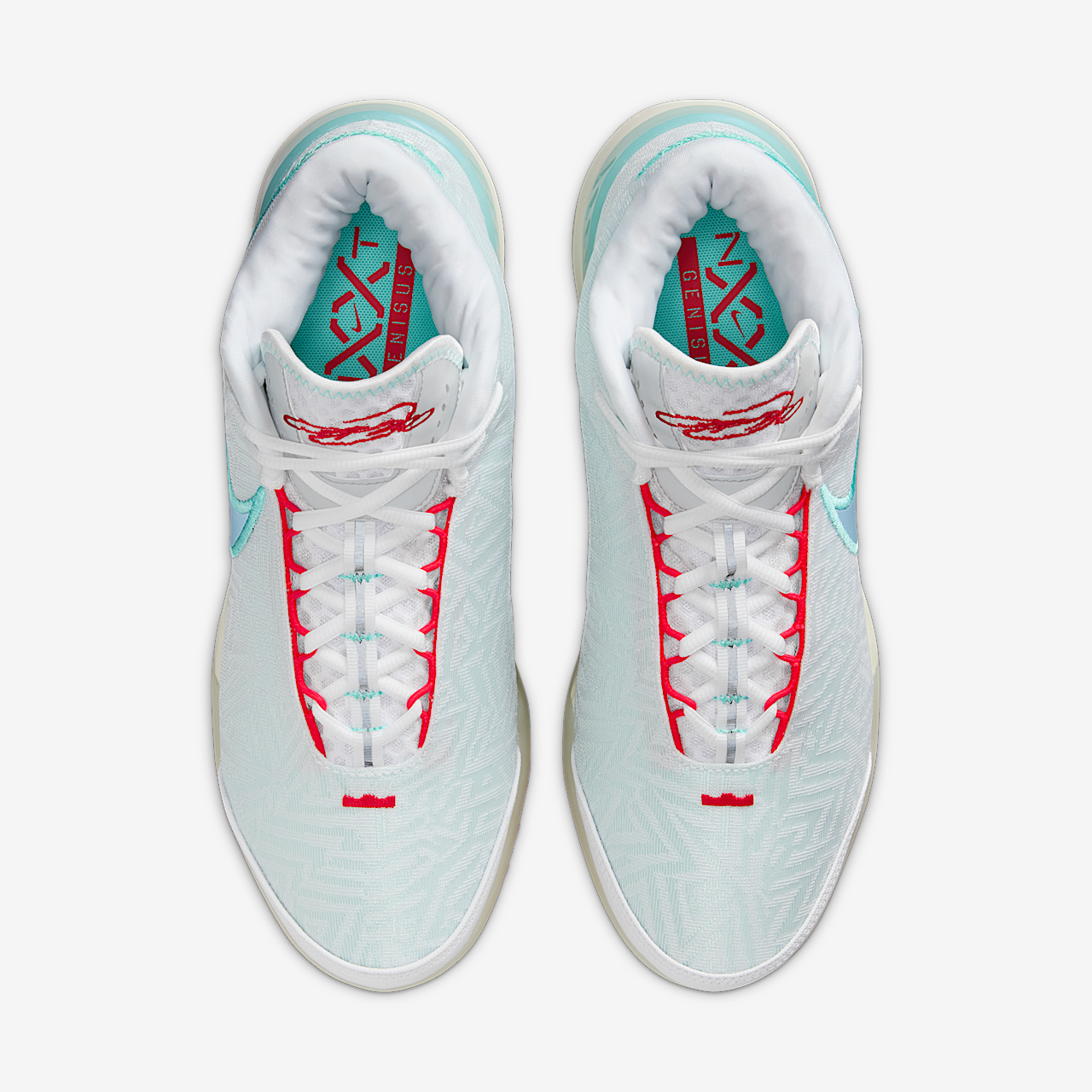 Nike LeBron sneaker Wit/Aurora Green/Siren Red/Aegean Storm