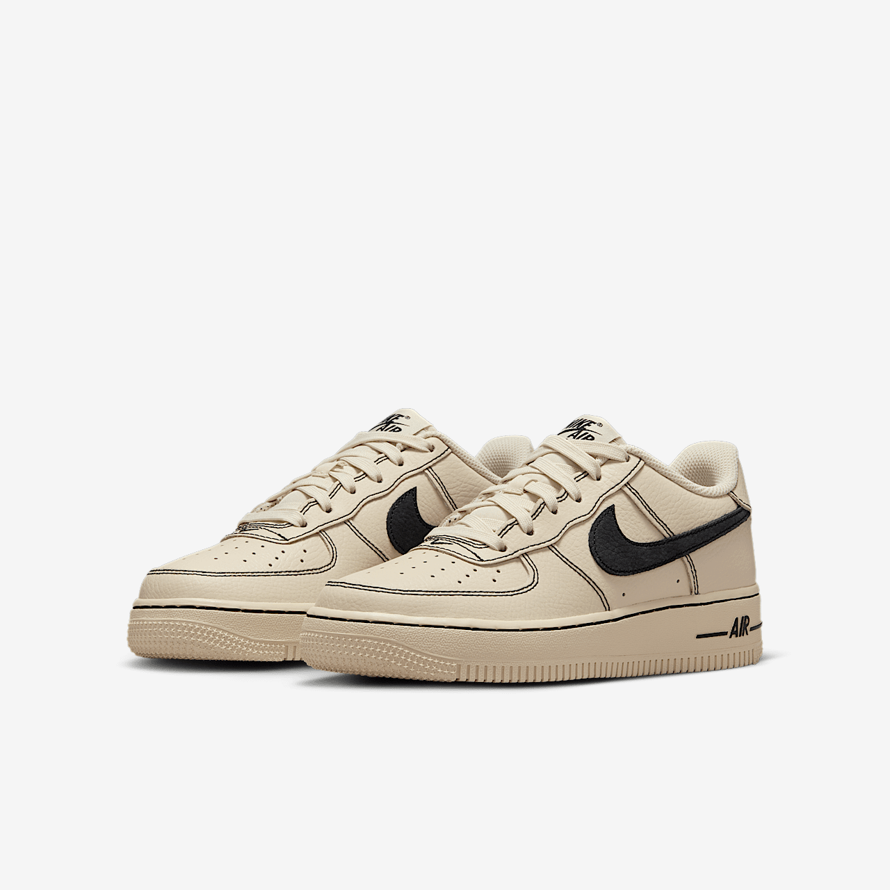 Nike Air Force 1 sneaker Light Khaki/Zwart