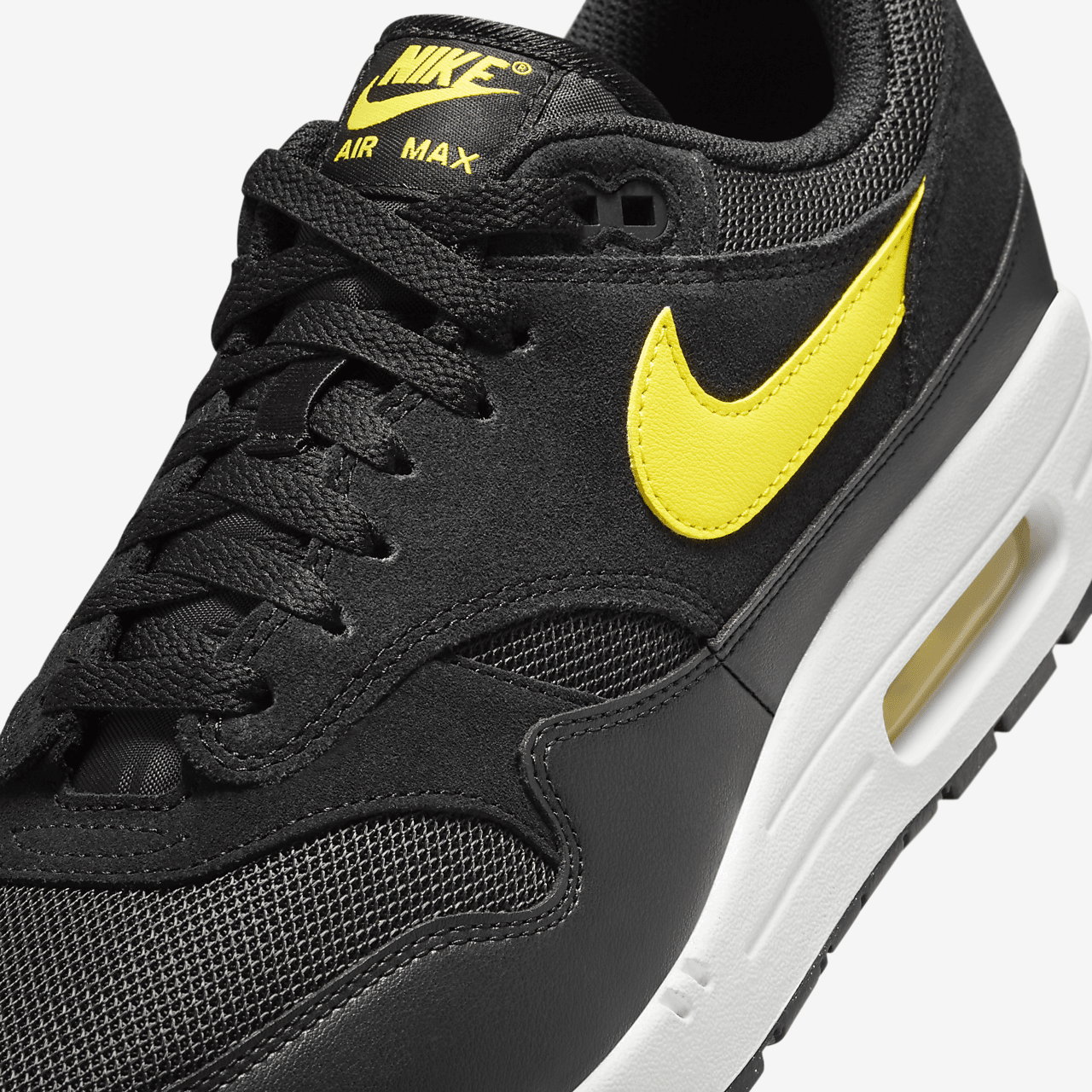 Nike Air Max 1 sneaker Zwart/Summit White/Opti Yellow