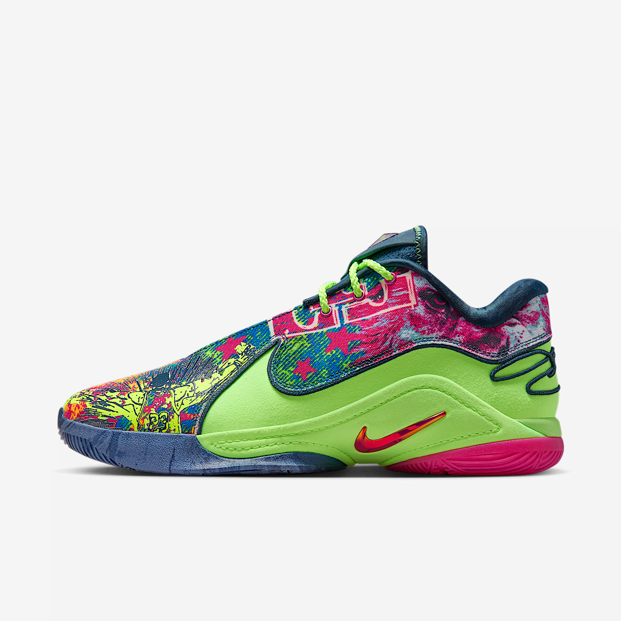 Nike LeBron sneaker Blustery/Ghost Green/Diffused Blue/Fireberry
