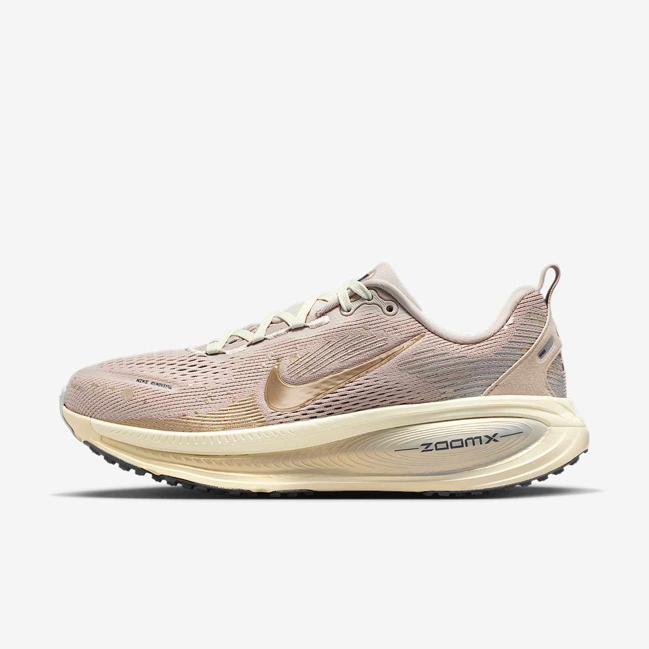 Nike Vomero sneaker Cream II/Coconut Milk/Light Smoke Grey/Metallic Gold Grain