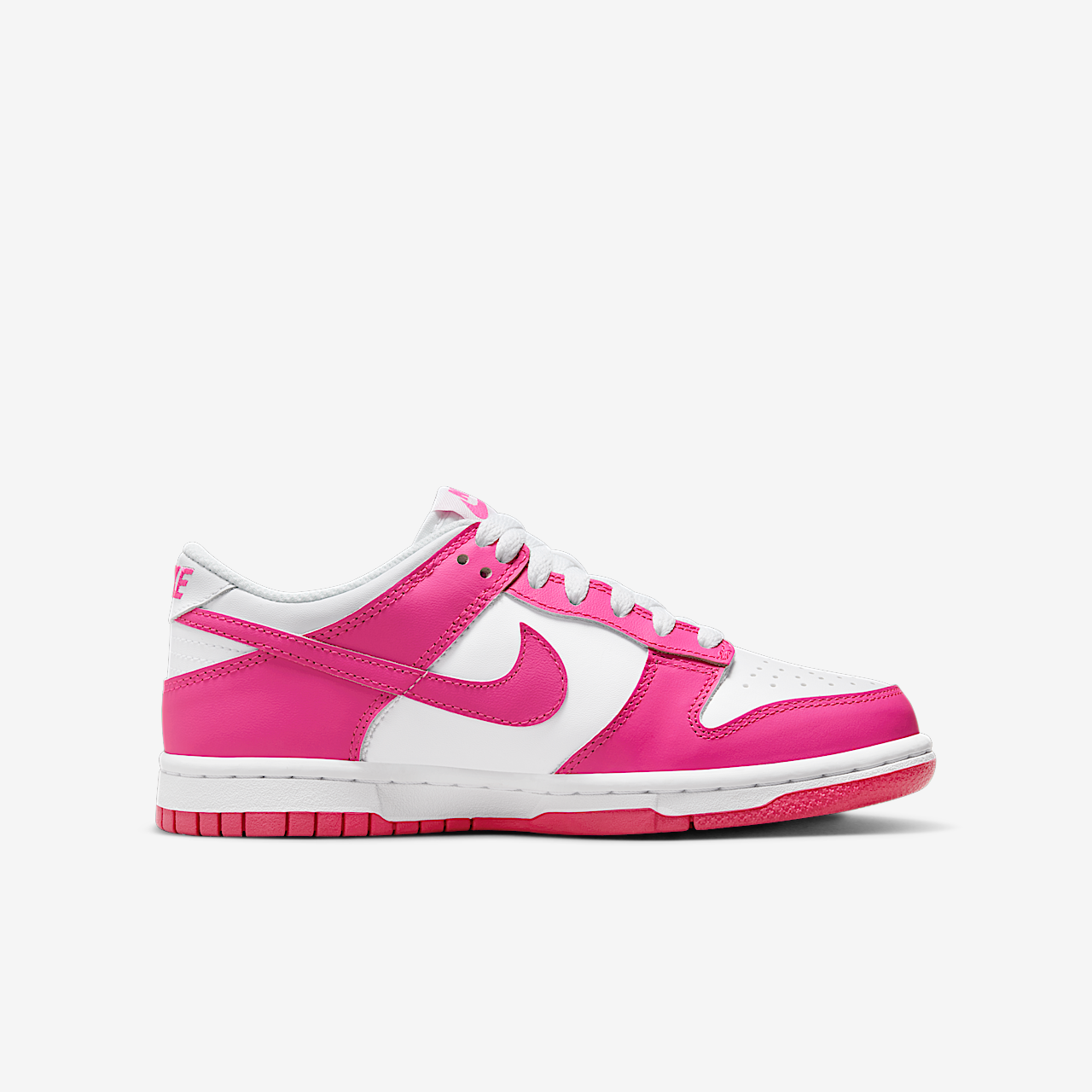 Nike Dunk Low sneaker Wit/Roze/Laser Fuchsia