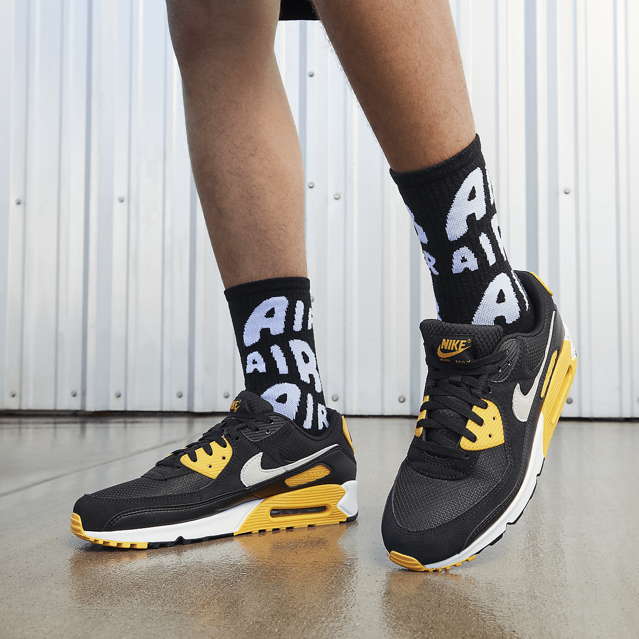 Nike Air max 90 sneaker Zwart/University Gold/Wit